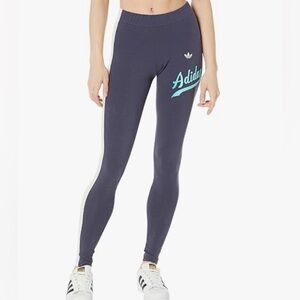 Adidas Navy Leggings with Logo